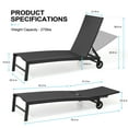 thumbnail image 3 of Crestlive Products Aluminum Adjustable Chaise Lounge Chair with 2 Wheels, Brown, 3 of 5