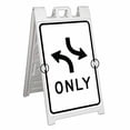 thumbnail image 1 of Left Or Right Turn Only (24" X 36") Deluxe A-Frame Signicade, Includes 2 Removable Panels & Stand, 1 of 4