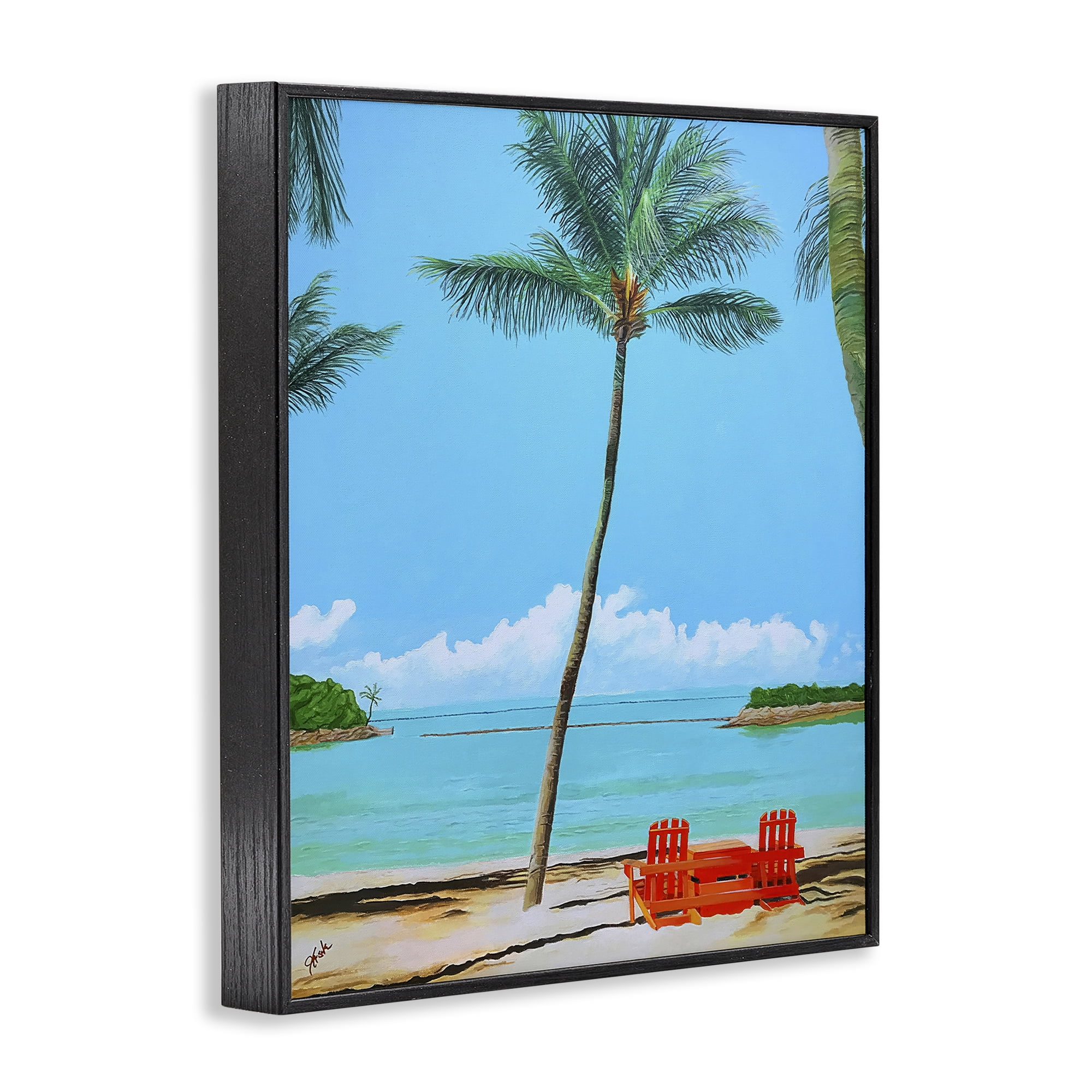Stupell Industries Dreaming Of Palm Trees Black Framed Giclee Art, design by John Jaster