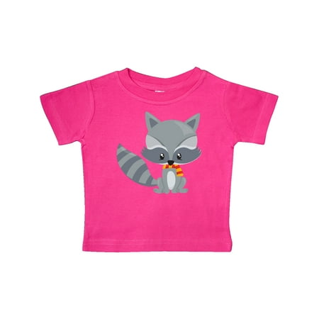 

Inktastic Cute Raccoon Wearing A Striped Scarf Gray Raccoon Gift Baby Boy or Baby Girl T-Shirt
