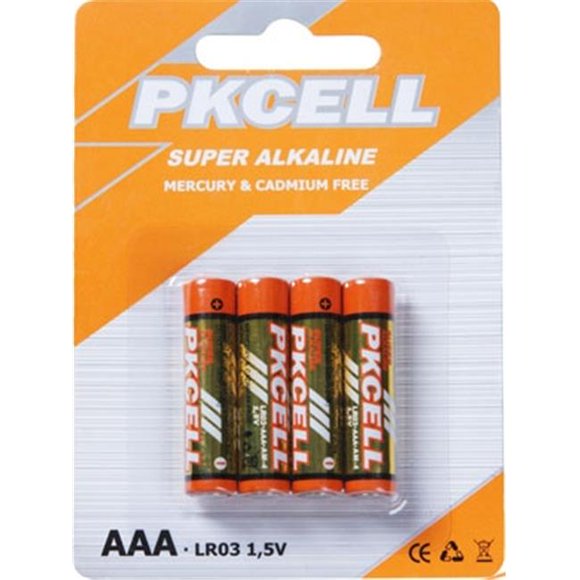 Pkcell 1.5V Ultra Alkaline AAA Size Battery, Pack of 4