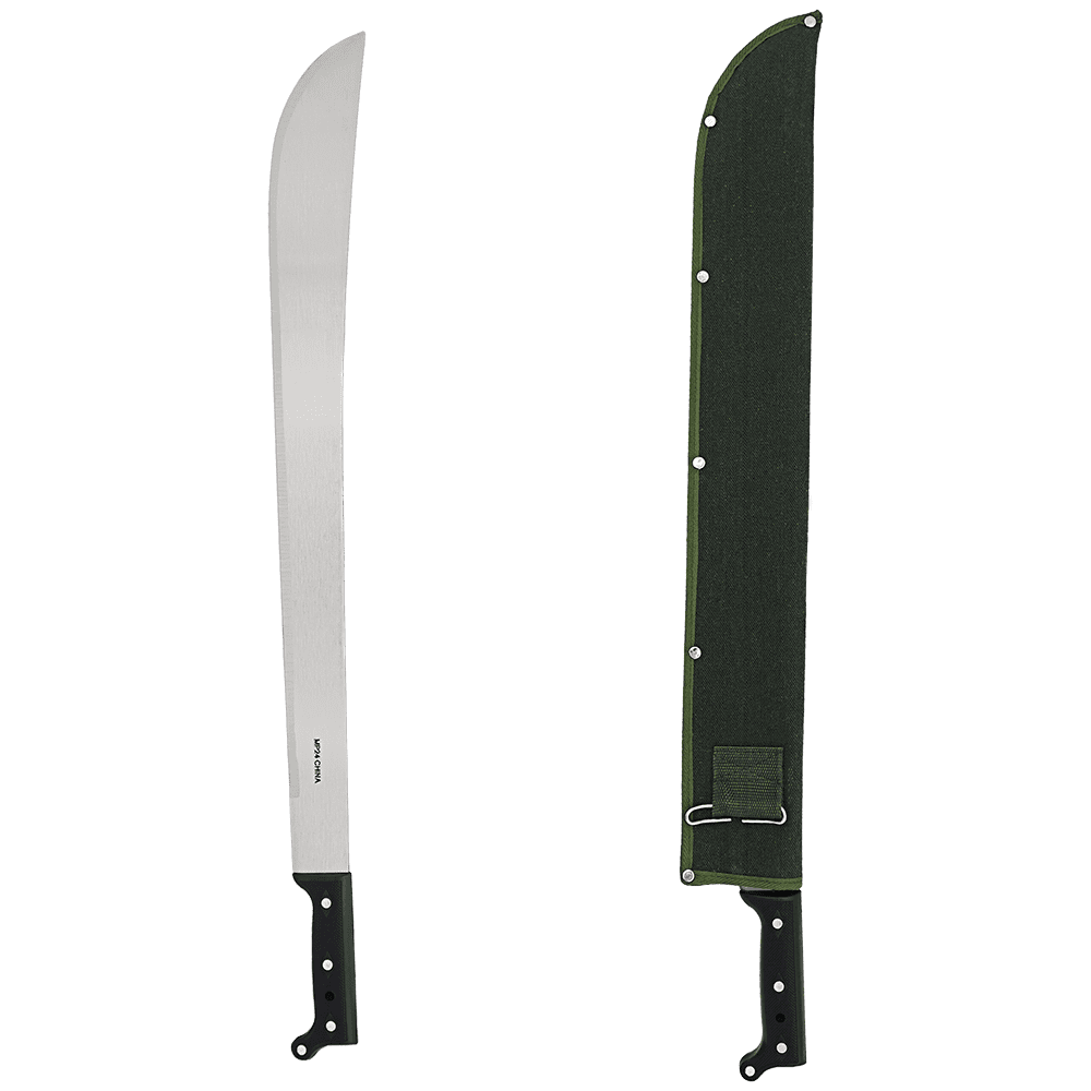 Zenport MP24 Machete with Sheath, 24-Inch Carbon Steel Blade, Silver/Black