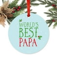 thumbnail image 2 of Metal Christmas Ornament, World's Best Papa, Holiday Mistletoe, Includes Ribbon and Gift Bag, 2 of 2