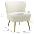 thumbnail image 3 of HOMCOM Accent Chair Side Chair for Living Room with Legs White, 3 of 10