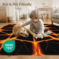 thumbnail image 4 of ODIKA 5'x7' Washable Area Rug Easy Care, Non-Shedding, Pet Friendly, Fissure Illusion Grid Motif Optical Cracked Volcanic Abstract Refined Structured for Small Living Room, Bedroom, 4 of 7