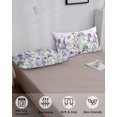 thumbnail image 3 of Watercolor Flowers California King Pillow Case - Microfiber Bed Throw Pillow Covers, Spring Floral Lavender Hydrangea Botanical Decorative Lumbar Pillow Cover with Envelope Closure for Sofa 20"x40", 3 of 6