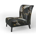 thumbnail image 3 of Designart "Ebony Geode Abstract I" Fauteuil d'Appoint en Marbre Noir - Fauteuil Moderne pour Salon, 3 of 7