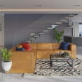 thumbnail image 2 of Sectional Sofa Set, Faux Vegan Leather, Tan, Modern Contemporary Urban Design, Living Lounge Room Hotel Lobby Hospitality, 2 of 10
