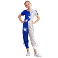 thumbnail image 2 of TiaoBug 2Pcs Kids Hip Hop Dance Outfits for Girls Boys Modern Jazz Team Performance Dance Uniform Blue 110/XXS, 2 of 7