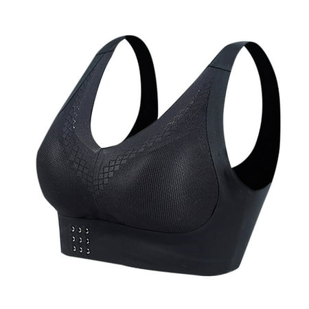 Nexjvus Plus Size Nursing Bras for Breastfeeding Wirefree Button Soft Gathering Bra Fashion Lace Bra Size M-5XL