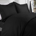 thumbnail image 1 of Microfiber Queen Duvet Cover Set - Solid Color Zipper - 3 Piece Bedding Set - Black, 1 of 5