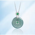 thumbnail image 4 of Exquisite Natural Blue Water Jade Necklace - Peaceful Jade Buckle with Diamond Inlay Pendant - A Symbol of Safety and Elegance - A Treasured Gift for Any Occasion, 4 of 5
