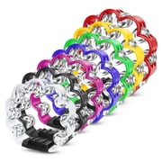 Flower Tambourine - 8 Inch Handheld Percussion Instrument w/ Metal Jingles & Ergonomic Grip - Small Tambourines for Adults, Kids, Church, Parties, & Musical Events (7 Color Pack)