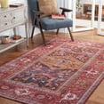 thumbnail image 2 of SAFAVIEH Tucson Regent Traditional Machine Washable Area Rug, 5' x 8', Navy/Rust, 2 of 8