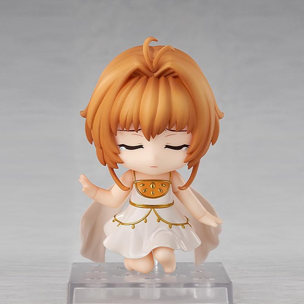 New Sakura‌ Figure, Q Version Replacement Face Kinomoto Sakura‌ Action Figures 10cm/3.9inch Character PVC Collectible Handicrafts for Anime Fans Gift