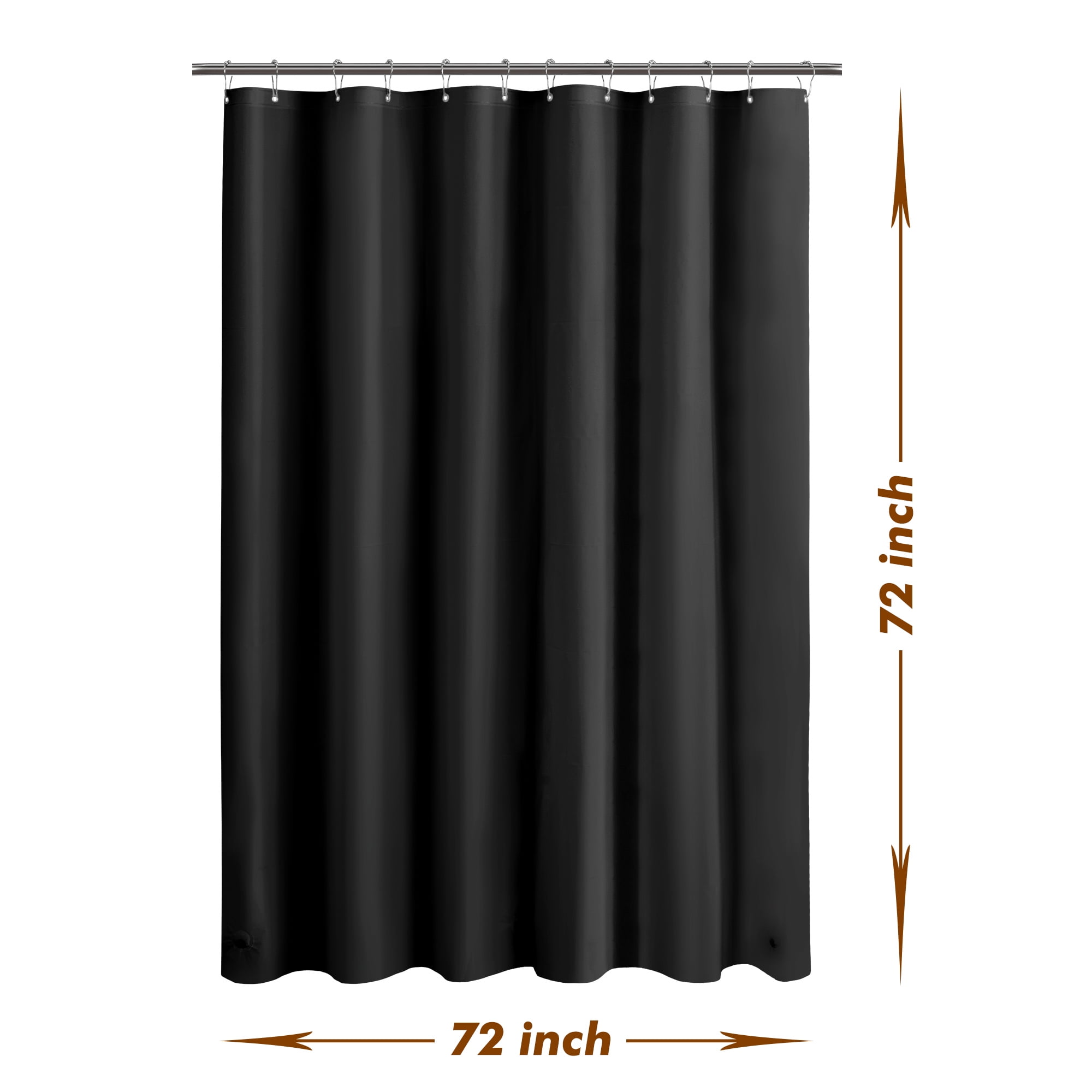 Mrs Awesome Lightweight Shower Curtain Liner Black with Magnets -72" x 72"