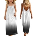 thumbnail image 3 of Efsteb Girls Gradient Maxi Dress Kids Spaghetti Strap Sleeveless Casual Sundress for Beach Vacation and Summer (Black,5 Years), 3 of 9