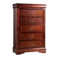 thumbnail image 3 of Poy Three Piece Full Size Bedroom Set, Metal Hanging Pulls, Cherry Brown Wood, 3 of 6