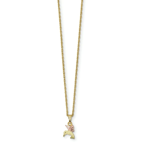10k Tri-Color Black Hills Gold Hummingbird Necklace