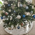 thumbnail image 6 of Christmas Tree Skirt,Faux Fur Christmas Tree Skirt, Xmas Plush Tree Skirt with Golden Snowflakes Xmas Tree Xmas Party Decor, 6 of 8