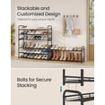 thumbnail image 4 of SONGMICS Stackable Shoe Rack, 4 Tier Metal Shoes Rack Storage Shelf, Holds up to 20 Pairs, Adjustable Slanted Shelves for Small Spaces,Black, 4 of 5
