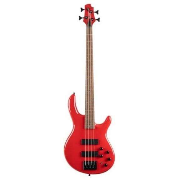 Cort Guitars C4DELUXECRD-U Artisan Series C4 Deluxe 4-String Bass, Candy Red
