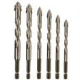 thumbnail image 1 of Juego de 6 Brocas de de Cuatro Flautas para Vidrio, Baldosas, Hormigón y Metal, Brocas de Alto Rendimiento de 4-12 mm., 1 of 5