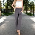 thumbnail image 6 of Women's Wide-Leg Elastic Waist Pants with Side Pockets - Small, Gray, 6 of 7