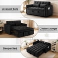 thumbnail image 5 of Anpport 3-in-1 Convertible Sleeper Sofa Bed, Pull-Out Loveseat Couch with Adjustable Back, Velvet Fabric, 55", Black, 5 of 6