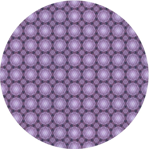 Ahgly Company Indoor Round Patterned Bright Lilac Purple Area Rugs, 5' Round