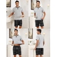 thumbnail image 3 of Short Sleeve Pajama Sets for Men 2 Piece Mens Short Pajamas Sets with Pockets Soft Comfy Mens Summer Sleepwear Set, S-XXL, 3 of 12