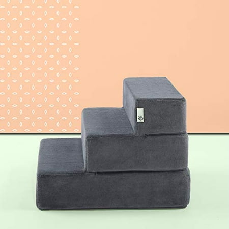 Zinus Easy Pet Stairs / Pet Ramp / Pet Ladder, Small, Charcoal