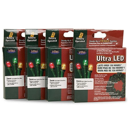 Ultra LED Clear Bulb and Battery, 4 pack