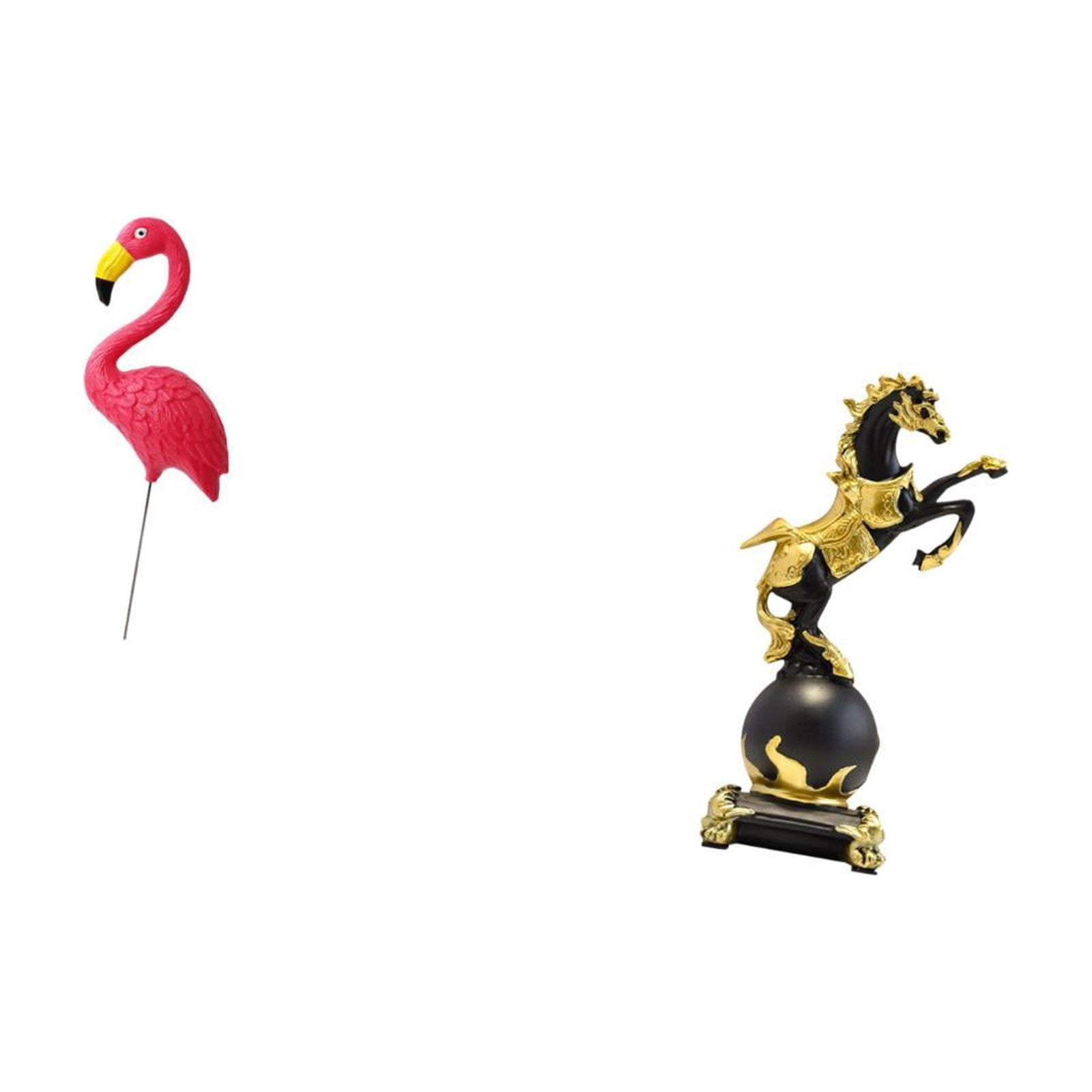 Miulika Flamingo Horse Garden Statue Figurine Ornament Sculpture for Holiday Spring Bedroom Centerpiece Fireplace Living Room Desk Yard Art