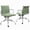 Green-Mid Back, variant on Cottinch Ribbed Genuine Leather Office Chair, High Back Executive Conference Chair Adjustable Ergonomic Computer Chair Green 1PC