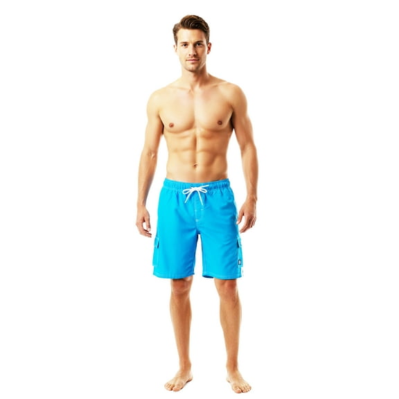 NORTY Men's Quick Dry Swim Trunks Board Shorts with Mesh Lining & Secure Cargo Pockets
