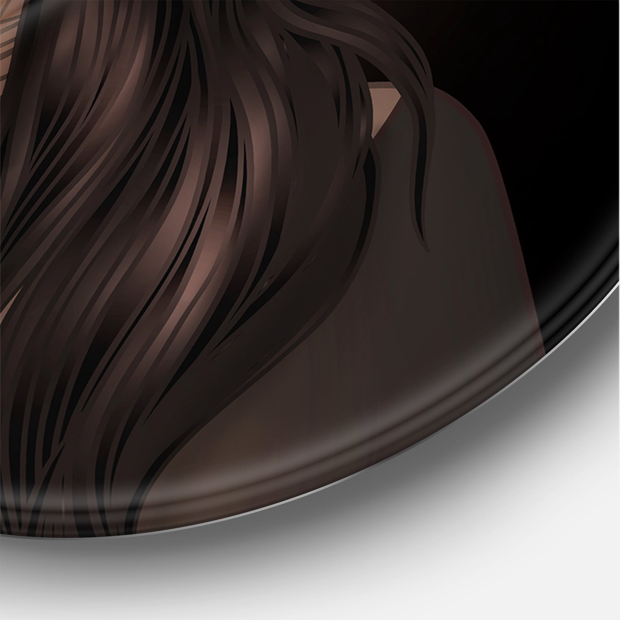 Designart 'Portrait of Afro American Woman IV' Modern Circle Metal Wall Art 29x29 - Disc of 29