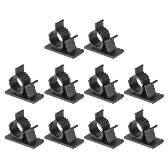 Adjustable Cable Clips, 10 Pack 13-16mm Self-Adhesive Cable Clamp Wire Clamps, Black