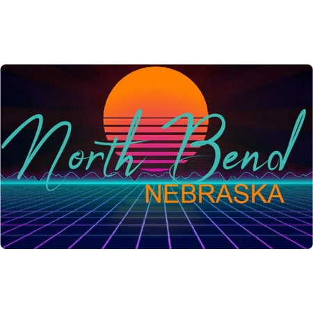 

North Bend Nebraska 4 X 2.25-Inch Fridge Magnet Retro Neon Design