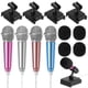 thumbnail image 1 of 4 juegos de mini micrófonos para cantar con fundas de esponja y soportes compatibles con teléfonos y portátiles., 1 of 6