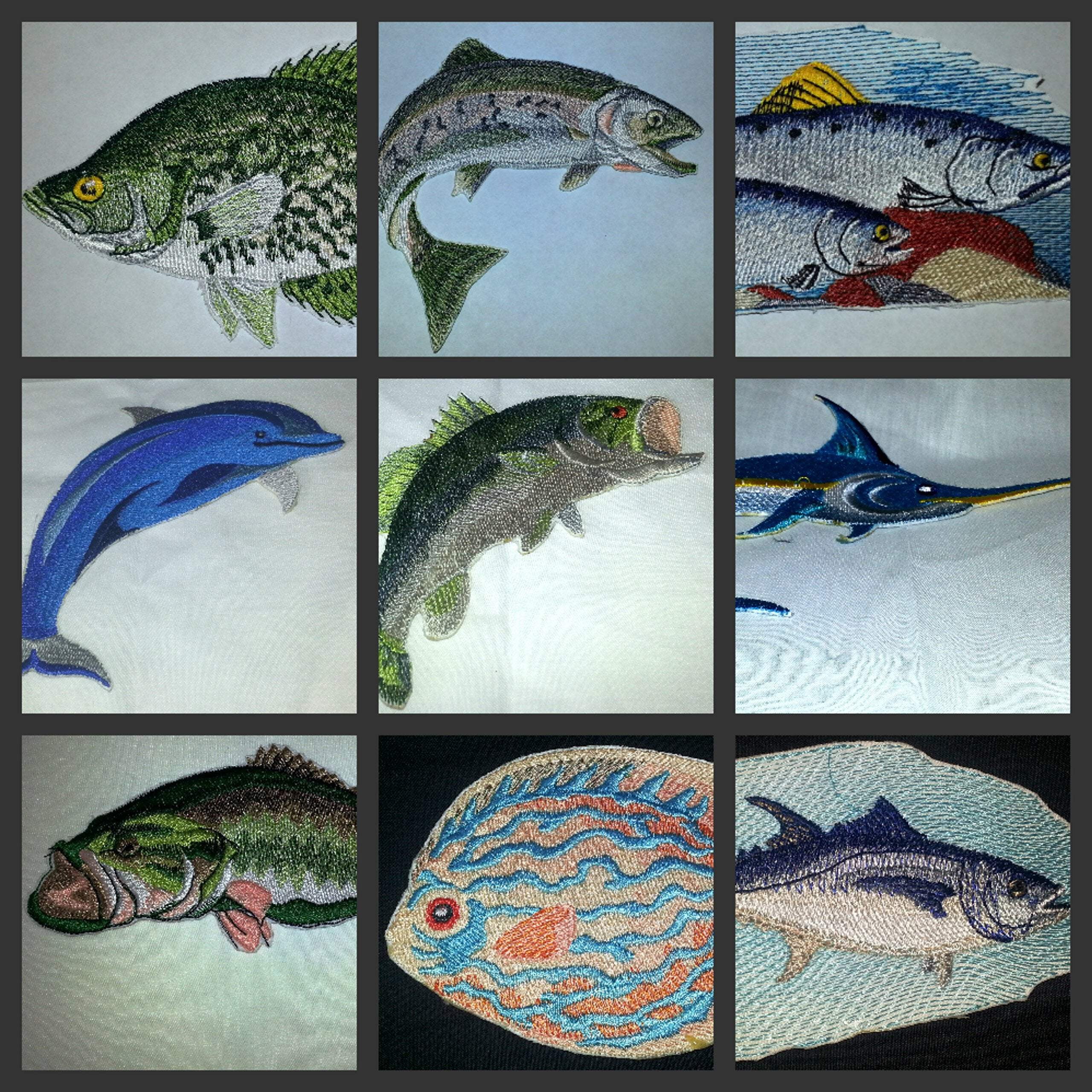 Striped Bass Fish Embroidered Iron On/Sew Patch [5.8" x 5"]
