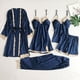 thumbnail image 1 of Batas Lencería Mujer Lindo Estampado de Corazón Satén Bata con Cinturón Camisola Pantalones Cortos Pijamas Mujer Pijamas, 1 of 9