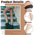 thumbnail image 5 of 5 Pairs Fishnet Tights for Women - High Waisted Thigh High Stockings, Hollow Mesh Pantyhose, Black Nylon Fishnets for Party Date Night, 5 of 6