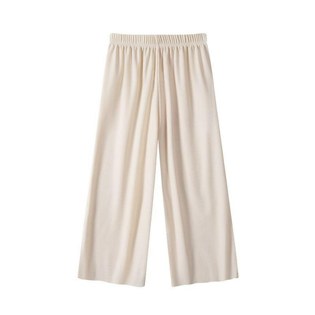 Odeerbi 2-11 Años Niñas Pantalón Largo de Seda de Verano Color Sólido Con Cintura Elástica