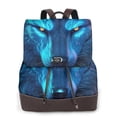 thumbnail image 1 of Fotbe Futuristic Blue Light Wolf Mochila Bolso con Estampado para Mujer, Mochila Antirrobo de Nylon Impermeable, Bolsa Ligera de Hombro, 1 of 4