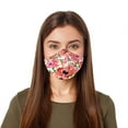 thumbnail image 2 of DALIX Floral Pink Cloth Face Mask Adjustable Nose Piece Reuseable Washable Made in USA - L-XL Size, 2 of 4