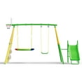 thumbnail image 7 of SENCHO GINSYTALIOR Swing Set With Climbing Ladder, Climbing Net, Glider, Hammock Swing, Belt Swing, Basketball hoop for Backyard, 7 of 7