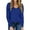 Navy, variant on Hunpta V Neck T Shirts For Women Woman Fashion Casual Solid Color V Neck Loose Casual Long Sleeve Pocket T Shirt