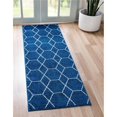 thumbnail image 1 of Unique Loom 3146481 2 ft. x 8 ft. 8 in. Geometric Trellis Frieze Runner Rug, Navy Blue, 1 of 2