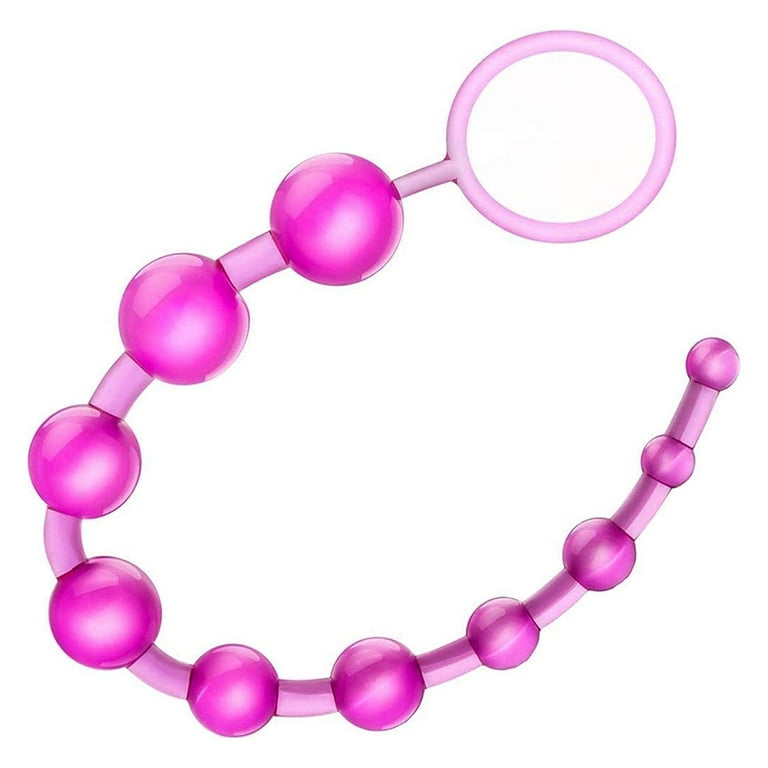 JNANEEI Silicone Beads Anal Plug Long Butt Plug Beads w/ Pull Ring Anal  Chain Link Beads 